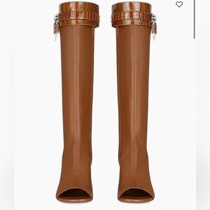 Brand New!!
Never Worn!! 
Givenchy open toe shark boots!
Chestnut color